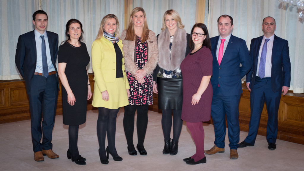 Pictured at the regional chamber networking evening in the Oakwood Arms Hotel, Shannon (from left): Cillian Griffey, Shannon Chamber Skillnet (sponsor); Anne Morris, Limerick Chamber Skillnet (sponsor);  Eithne  O'Riordan, Bbnet (sponsor); Maura McMahon, Limerick Chamber; Anne McCabe, president, Ennis Chamber; Lijana Kizaite, Shannon Chamber; Declan Ryan, Cantor Fitzgerald (sponsor): Enda O'Halloran, Campion Insurance(sponsor). Photo: Shauna Kennedy.  